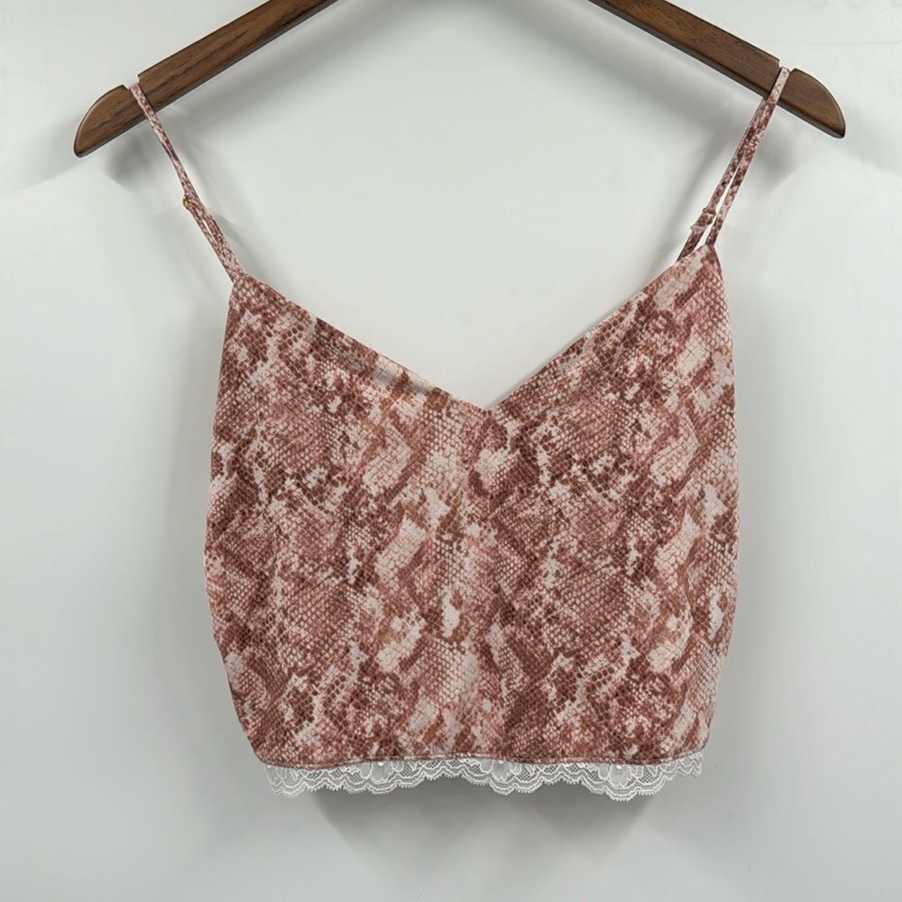 Victoria’s Secret Cropped Lace Back Sleepwear Medium Snake Print